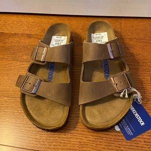 Birkenstock size 36, brown leather.